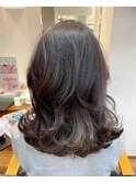 【セミロング】重め外ハネスタイル/イノアカラー/韓国風スタイル