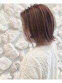 Moana【小田原】#ピンクベージュ#ボブ#20代30代40代