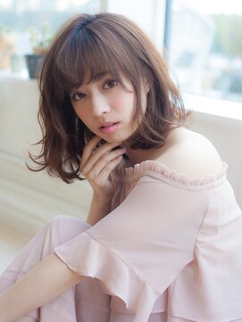 マイラ 銀座(myla) くびレイヤー斜めバングレージュデザインカラーシルキーベージュ