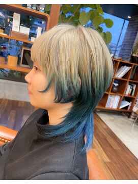 フロー(Flow) マッシュウルフ×ブルーグラデーションカラー【岩本大樹】