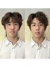 メンズメイク＋ヘアセット（眉カット込）　￥6000