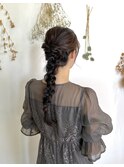 華やかパーティー編み下ろしヘア
