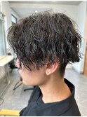 波巻きパーマメンズパーマメンズヘアツーブロックツイストパーマ