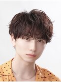 メンズパーマツイスパ波巻きスパイラルマッシュセンターパート