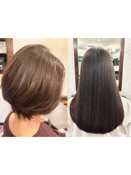 こだわりのトリートメントとの組み合わせで長持ち白髪染めが叶う♪どの角度から見ても映える美人艶髪☆