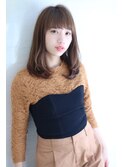 前髪カットミディアムワンカールレイヤー
