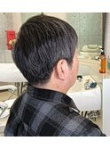 ビジネスカジュアル40代50代ツーブロックシルバーカラー