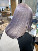 ラベンダーグレージュピンクアッシュショートウルフレイヤーボブ