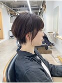 ☆細めハイライトボブフェザーショートマロンベージュ[船橋]