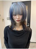 水色ルーツカラー デザインカラー ケアブリーチ