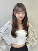 □ 韓国大宮顔周りレイヤーカットハッシュカットワンホンヘア