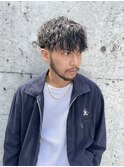 大分ツーブロックショートマッシュツイストスパイラルパーマ