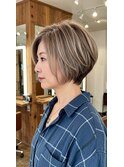 ◇大人可愛い20代30代40代50代前下がりショートボブ丸みショート