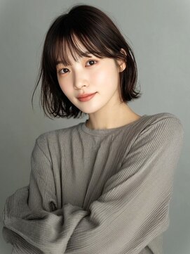 アンニュ(annuy) 髪質改善 艶髪 外ハネボブ 20代 顔周りカット グレージュカラー