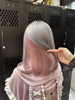 ヴァイス 渋谷店(VAICE)&nbsp;アッシュグレー/インナーカラー/ペールピンク
