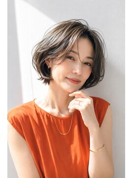 アッシュ 学芸大学店(Ash) ショートボブ/大人女性/ベージュブラウン/白髪ぼかし/脱白髪染め