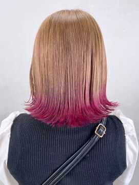 アルバム 銀座(ALBUM GINZA) 裾ピンクグラデーション_ミニウルフテラコッタ_ba334191