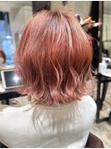 【LA'BO三浦】ミックス巻きボブ×ピンク