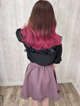 ラッズプラスエイチ(Lads+h) ビビットピンクグラデーションカラー