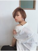 切りっぱなしくびれショートマッシュルームヘア大人ショートボブ