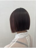 前髪マチルダボブピンクベージュインナーグレージュ韓国ボブ