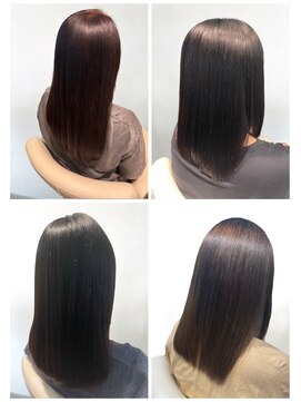 美容室フルール ★縮毛矯正ロング♪コスメストレート髪質改善ココアベージュ