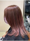 ピンクグラデーションカラー　ケアブリーチ