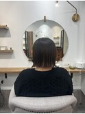 切りっぱなしボブ×縮毛矯正