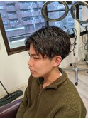 ショートアップバング×ツイストスパイラルパーマ
