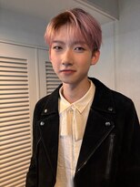 ペールピンク&眉カット