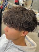渋谷メンズマッシュウルフカット緩めシャドウパーマ波巻きパーマ