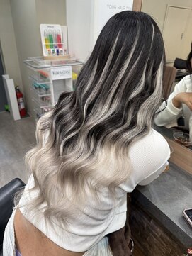 ラピス 横浜(Lapis) バレイヤージュ風シールエクステ