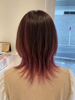 アズールサン 草加西口店(azule-sun)&nbsp;インナーカラー,ミディアムウルフ,ペールピンク【草加】