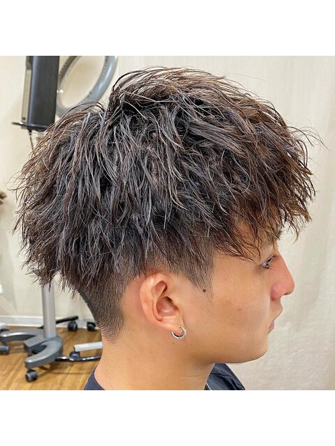 横浜メンズヘアソフトツイストパーマツーブロックマッシュ