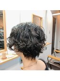 しっかりパーマショートヘア