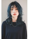 ＊ロングウルフヘア×ブルーカラー＊