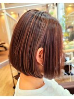 ヘアーズビースリー ポートサイド ワンレンボブXミニボブxベージュ /ボブショート20代30代4050代