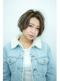 《Lumi hair》ハイライト×センター分けショートボブ