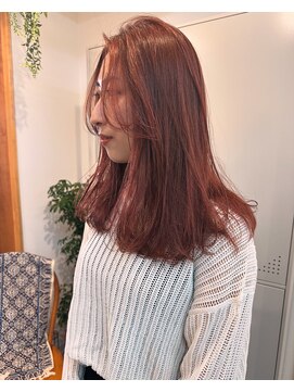 コス(KOS) 【KOS 立川】大人セミロング×ブリーチなしオレンジカラー