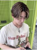 メンズハイライト_ローライト_ケアブリーチ_センターバング