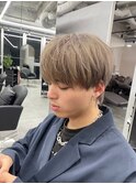 メンズカット 韓国マッシュ ミルクティーベージュ