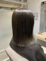 切りっぱなし ブリーチ無しグレージュ