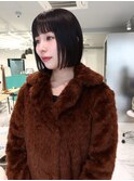 ボブ　ミニボブ　切りっぱなしボブ　黒髪ボブ【監物芽依】