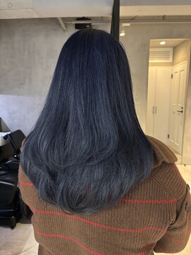 エリマ 調布(elima) ロングレイヤー顔周りレイヤーダブルカラーブルーラベンダー