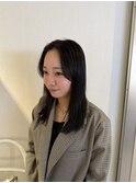 暗髪/黒髪/レイヤーカット/前髪カット/グレージュカラー