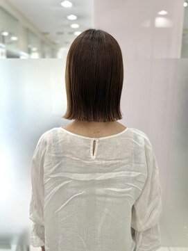 ハピネス 西大寺店(Happiness) 切りっぱなしボブ×艶カラー×髪質改善30代40代50代／顔まわり