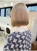 下北沢タッセルボブデザインカラー切りっぱなしボブミディアム◆