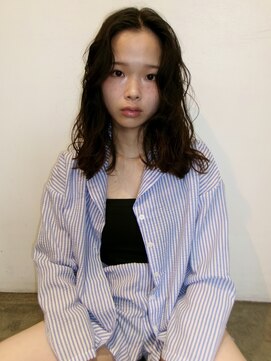 ネロ ヘアサロン 渋谷(NERO HAIR SALON) 【倉畑果歩】ミディアムパーマ　前髪なし