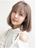 外ハネボブ美髪シースルーバング前髪セミディエアリーカール
