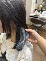 クレア 能見台(CREA)&nbsp;エクステでできるインナーカラー☆ホワイトブルー